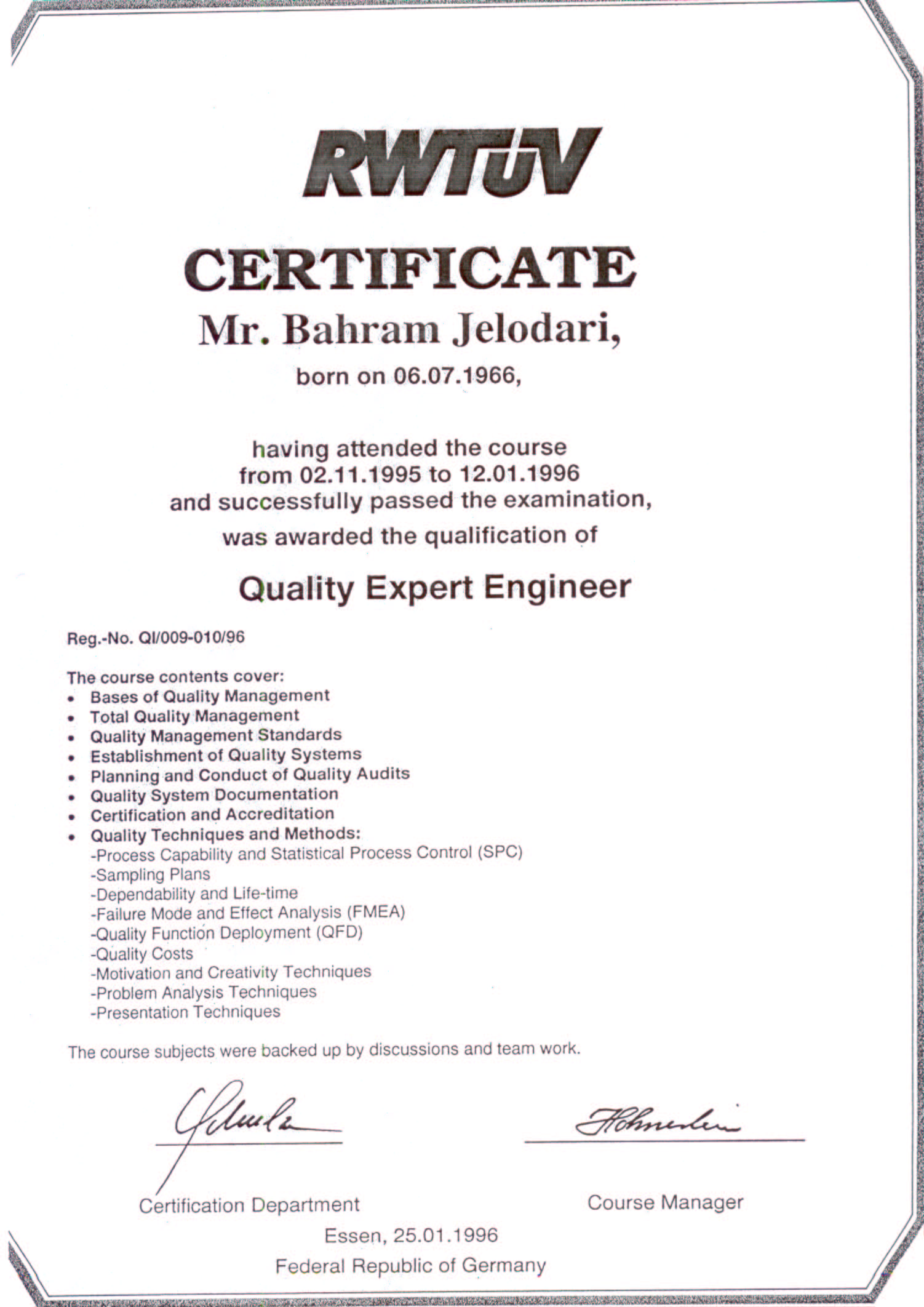 Quality Expert Engineer